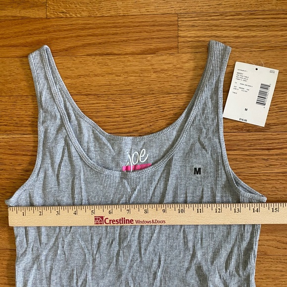 Joeboxer Tank Top Women’s Medium Heather Gray, Ribbed V neck NWT - Picture 6 of 7